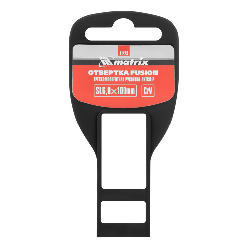 Отвертка Fusion, SL6 х 100 мм, CrV, трехкомпонентная рукоятка "Anti slip" Matrix купить в Москве с доставкой по всей России | ProtosMarket.ru