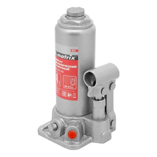 Домкрат гидравлический бутылочный, 4 т, высота подъема 194-372 мм, в пластиковый кейсе Matrix по ценам производителя в Санкт-Петербурге с доставкой по всей России