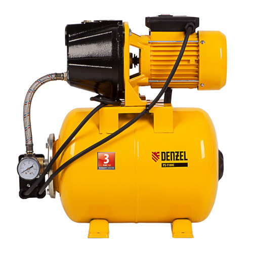 Насосная станция PS1100С, 1100 Вт, 4500 л/ч, ресивер 24 л, подъем 46 м, чугун Denzel по ценам производителя в Санкт-Петербурге с доставкой по всей России