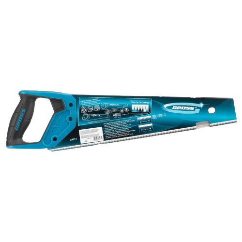 Ножовка по дереву "Piranha", 400 мм, 11-12 TPI, зуб-3D, каленый зуб, тефлоновое покрытие полотна, двухкомпонентная рукоятка Gross купить в Москве с доставкой по всей России | ProtosMarket.ru