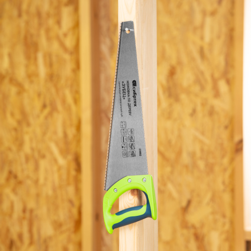 Ножовка по дереву "Зубец", 400 мм, 7-8 TPI, каленый зуб 2D, двухкомпонентная рукоятка Сибртех купить в Москве с доставкой по всей России | ProtosMarket.ru