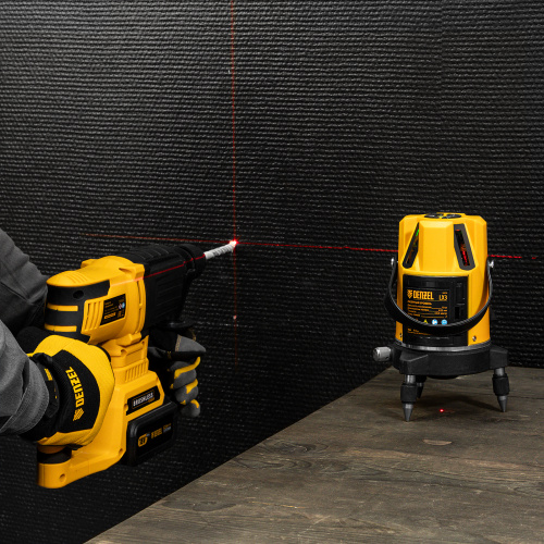 Лазерный уровень LX3, 10 м, ± 0,3 мм/1 м, 635 нм, 4 вертикальных, 1 горизонтальная плоскости, резьба 5/8" Denzel купить в Москве с доставкой по всей России | ProtosMarket.ru