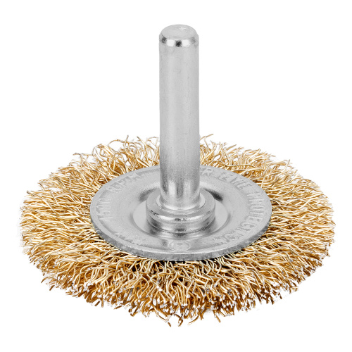 Щетка для дрели, 50 мм, плоская со шпилькой, латунированная витая проволока Matrix по ценам производителя в Санкт-Петербурге с доставкой по всей России