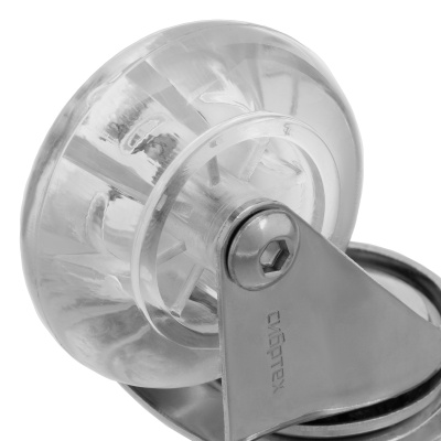 Колесо ПУ прозрачное поворотное d-50 мм, крепление платформенное Сибртех по ценам производителя в Санкт-Петербурге с доставкой по всей России