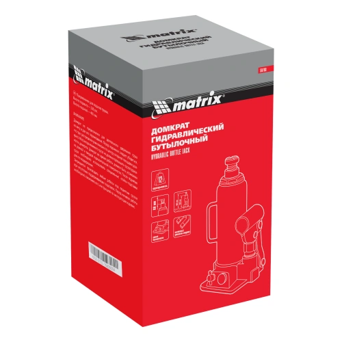 Домкрат гидравлический бутылочный, 12 т, h подъема 230-465 мм Matrix по ценам производителя в Санкт-Петербурге с доставкой по всей России