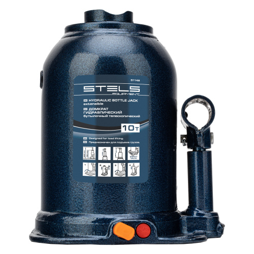 Домкрат гидравлический бутылочный телескопический, 10 т, подъем 180-450 мм Stels по ценам производителя в Санкт-Петербурге с доставкой по всей России