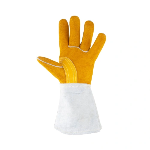 Краги спилковые водоотталкивающие Защита (артикул 10-2750L, пр-во FoxWeld/КНР) по ценам производителя в Санкт-Петербурге с доставкой по всей России