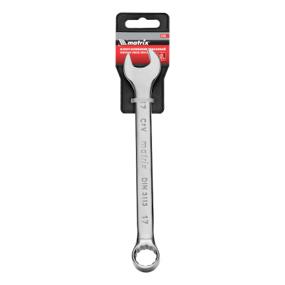 Ключ комбинированный, 17 мм, CrV, полированный хром Matrix по ценам производителя в Санкт-Петербурге с доставкой по всей России