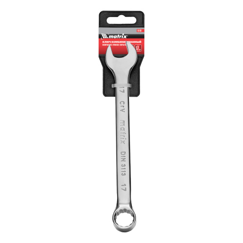 Ключ комбинированный, 17 мм, CrV, полированный хром Matrix по ценам производителя в Санкт-Петербурге с доставкой по всей России
