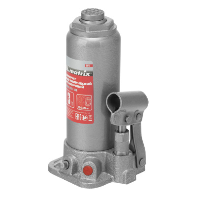 Домкрат гидравлический бутылочный, 3 т, высота подъема 194-372 мм, в пластиковый кейсе Matrix купить в Москве с доставкой по всей России | ProtosMarket.ru