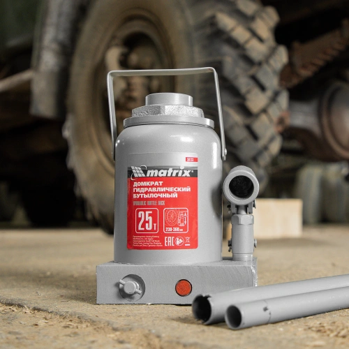 Домкрат гидравлический бутылочный, 25 т, высота подъема 230-360 мм Matrix по ценам производителя в Санкт-Петербурге с доставкой по всей России