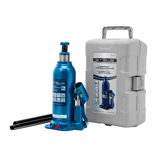 Домкрат гидравлический бутылочный, 5 т, h подъема 207-404 мм, в пластиковом кейсе Stels по ценам производителя в Санкт-Петербурге с доставкой по всей России