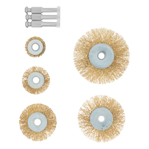 Набор щеток для дрели, 5 шт, 5 плоских 25-38-50-63-75 мм, со шпильками, металлические Matrix по ценам производителя в Санкт-Петербурге с доставкой по всей России