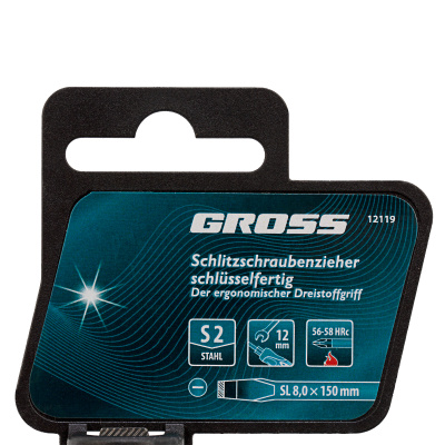 Отвертка SL8 x 150 мм, S2, трехкомпонентная рукоятка Gross по ценам производителя в Санкт-Петербурге с доставкой по всей России