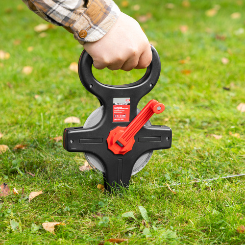 Рулетка геодезическая, 50 м х 12,5 мм, металлическая лента, открытый корпус Matrix купить в Москве с доставкой по всей России | ProtosMarket.ru