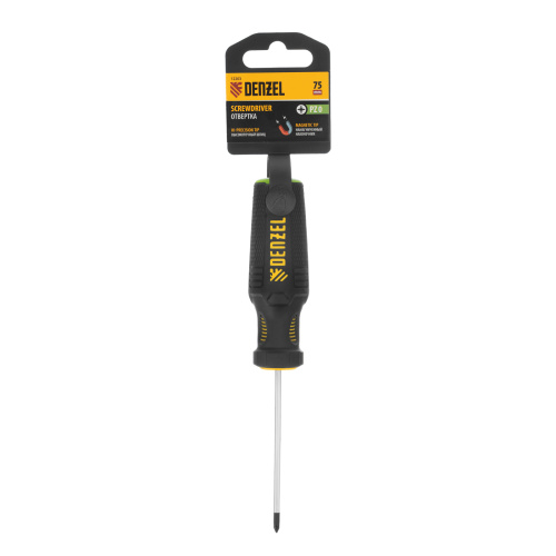 Отвертка PZ0x75 мм, CrV, трехкомпонентная рукоятка Denzel по ценам производителя в Санкт-Петербурге с доставкой по всей России