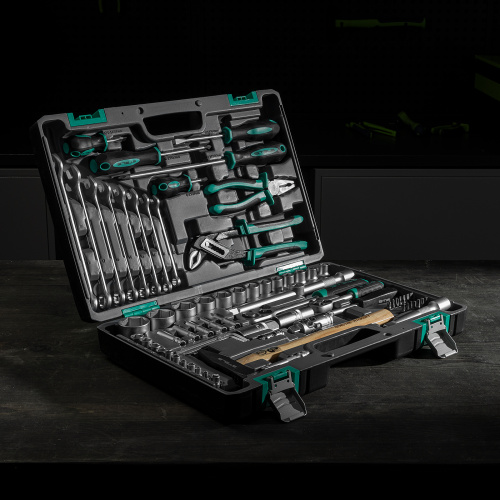 Набор инструментов, 1/2", 1/4", CrV, пластиковый кейс 76 предметов Stels купить в Москве с доставкой по всей России | ProtosMarket.ru