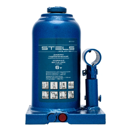 Домкрат гидравлический бутылочный телескопический, 6 т, H подъема 170-420 мм Stels по ценам производителя в Санкт-Петербурге с доставкой по всей России