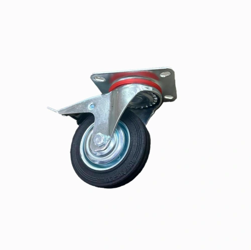 Колесо поворотное резина SCb 42 100 мм с тормозом (F) по ценам производителя в Санкт-Петербурге с доставкой по всей России