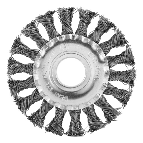 Щетка для УШМ, 100 мм, посадка 22.2 мм, плоская, крученая проволока 0.5 мм Сибртех по ценам производителя в Санкт-Петербурге с доставкой по всей России