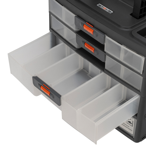 Органайзер для хранения с выдвижными лотками 310х150х260мм, 4 секции, пластик Stels купить в Москве с доставкой по всей России | ProtosMarket.ru