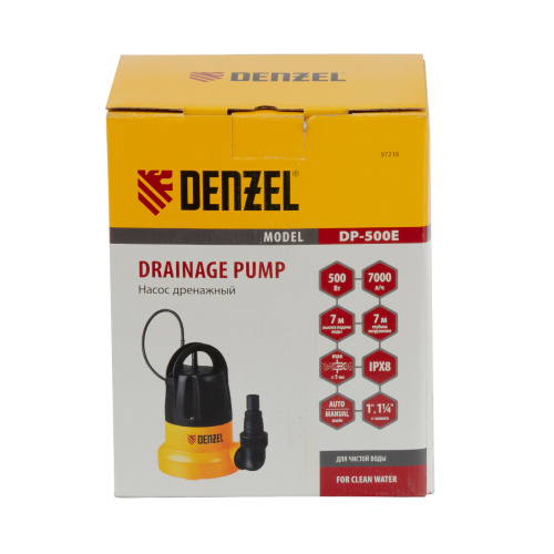 Дренажный насос DP500E, 500 Вт, подъем 7 м, 7000 л/ч Denzel по ценам производителя в Санкт-Петербурге с доставкой по всей России