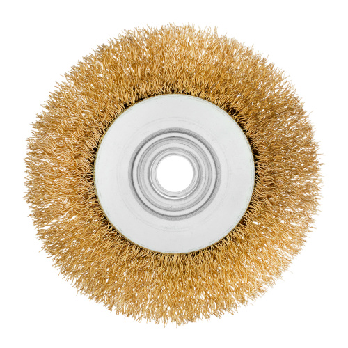Щетка для УШМ, 100 мм, М14, "тарелка", латунированная витая проволока Matrix по ценам производителя в Санкт-Петербурге с доставкой по всей России