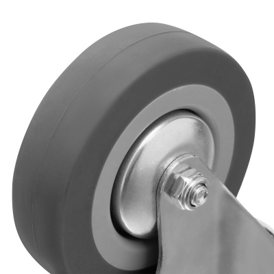 Колесо поворотное с тормозом D 75 мм, крепление  платформенное Сибртех купить в Москве с доставкой по всей России | ProtosMarket.ru