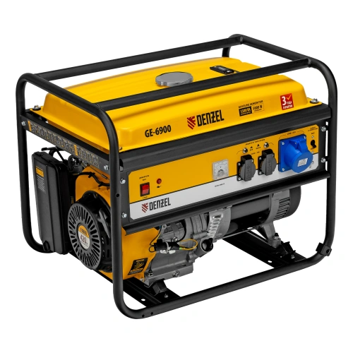 Генератор бензиновый GE 6900, 5.5 кВт, 220 В/50 Гц, 25 л, ручной старт Denzel по ценам производителя в Санкт-Петербурге с доставкой по всей России