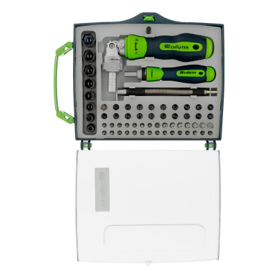 Отвертки реверсивные с набором бит, торцевых головок, 61 предмет, CrV Сибртех купить в Москве с доставкой по всей России | ProtosMarket.ru