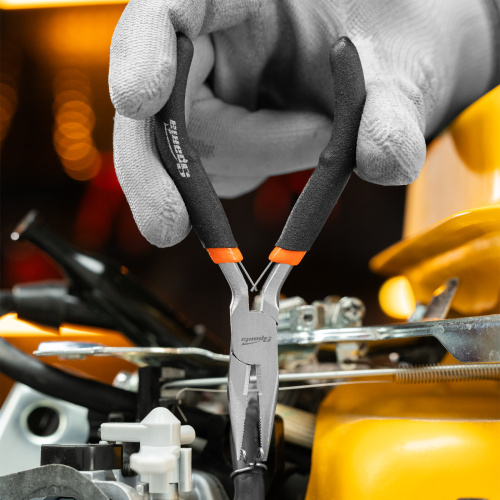 Длинногубцы прямые Mini, 130 мм, никелированные, авторазжим Sparta по ценам производителя в Санкт-Петербурге с доставкой по всей России