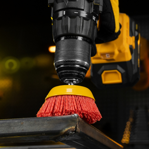 Щетка для дрели, 75 мм, Чашка, со шпилькой, нейлоновая щетина Denzel по ценам производителя в Санкт-Петербурге с доставкой по всей России