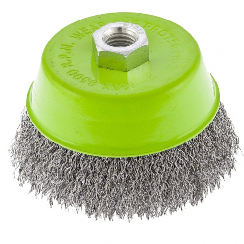 Щетка для УШМ, 100 мм, М14, "чашка", витая проволока Сибртех по ценам производителя в Санкт-Петербурге с доставкой по всей России