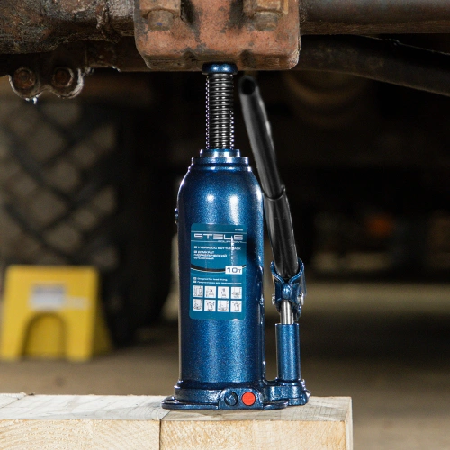 Домкрат гидравлический бутылочный, 10 т, h подъема 222-447 мм Stels по ценам производителя в Санкт-Петербурге с доставкой по всей России