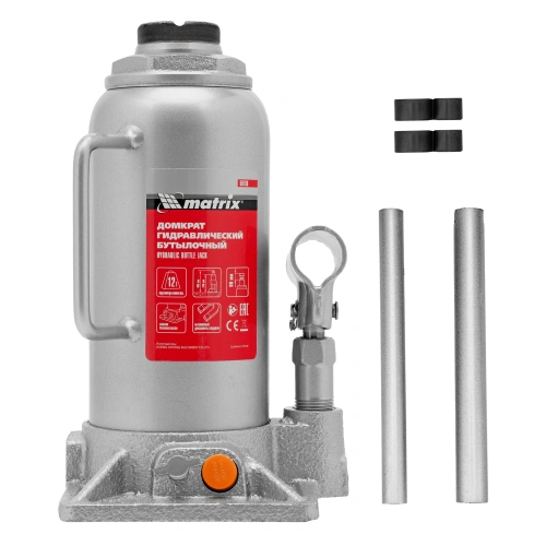 Домкрат гидравлический бутылочный, 12 т, h подъема 230-465 мм Matrix по ценам производителя в Санкт-Петербурге с доставкой по всей России