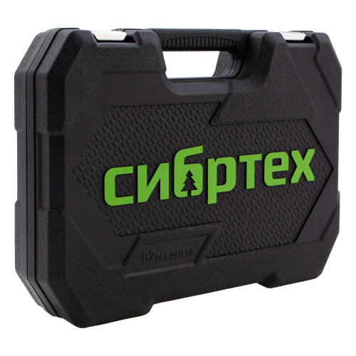 Набор инструментов 82 предмета, CrV, 1/2", 1/4" Сибртех купить в Москве с доставкой по всей России | ProtosMarket.ru
