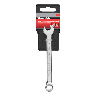 Ключ комбинированный, 10 мм, CrV, полированный хром Matrix по ценам производителя в Санкт-Петербурге с доставкой по всей России