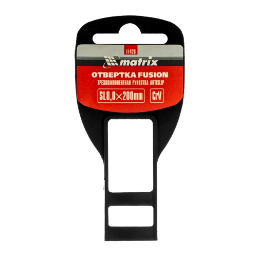 Отвертка Fusion, SL8 х 200 мм, CrV, трехкомпонентная рукоятка "Anti slip" Matrix по ценам производителя в Санкт-Петербурге с доставкой по всей России