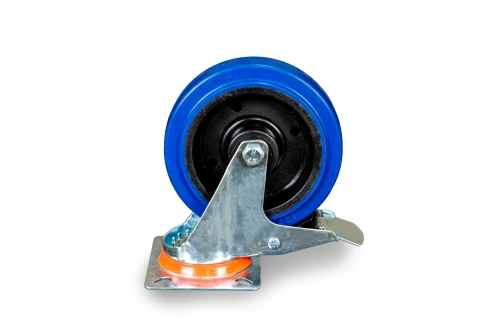 Колесо поворотное из эластичной резины MW100 125 мм с тормозом по ценам производителя в Санкт-Петербурге с доставкой по всей России