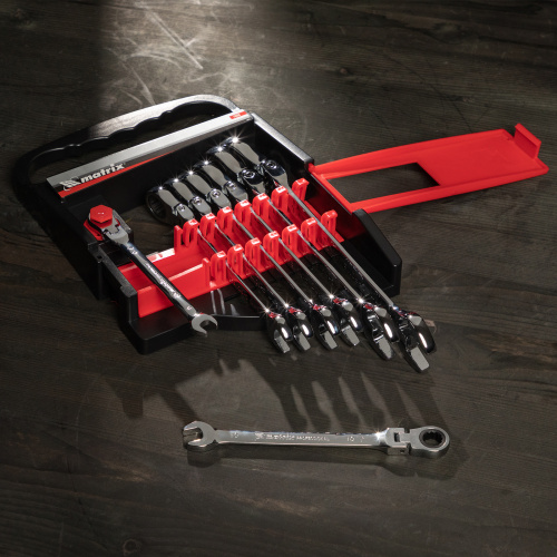 Набор ключей комбинированных, трещеточных шарнирных 8 шт Matrix купить в Москве с доставкой по всей России | ProtosMarket.ru