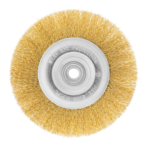 Щетка для УШМ, 150 мм, М14, плоская, латунированная витая проволока Matrix по ценам производителя в Санкт-Петербурге с доставкой по всей России