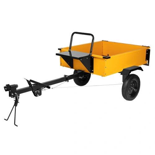 Прицеп для мотоблока TT-500, оцинк., груз. 500 кг, рег. сцепка, колеса 4.00-10, в упаковке Denzel по ценам производителя в Санкт-Петербурге с доставкой по всей России