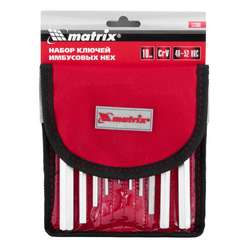 Набор ключей имбусовых HEX, 1.5-12 мм, CrV, 10 шт, короткие, сатин, чехол Matrix купить в Москве с доставкой по всей России | ProtosMarket.ru