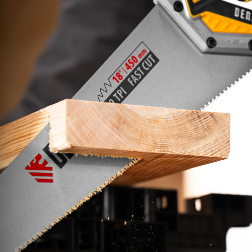 Ножовка по дереву, 450 мм, 9 TPI, зуб 3D, металлопластиковая рукоятка Denzel купить в Москве с доставкой по всей России | ProtosMarket.ru