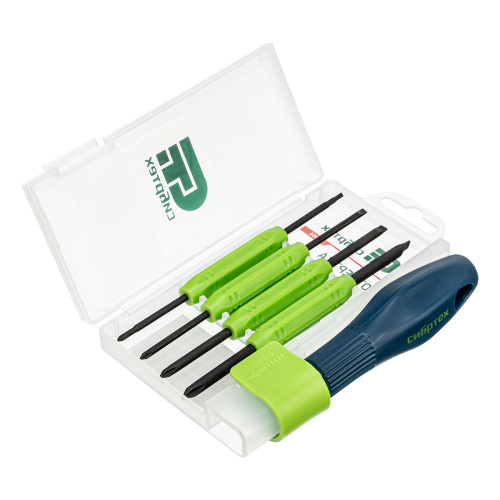 Отвертка со сменными двухсторонними насадками, 8 в 1, пластиковый кейс, CrV Сибртех купить в Москве с доставкой по всей России | ProtosMarket.ru