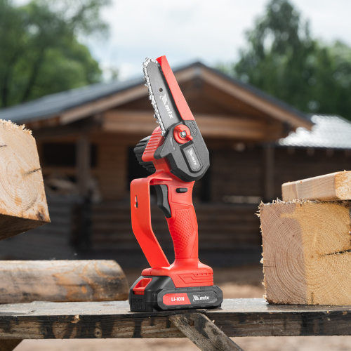 Цепная мини-пила аккумуляторная, MCS-100, шина 100 мм, Li-Ion, 20 В MTX по ценам производителя в Санкт-Петербурге с доставкой по всей России