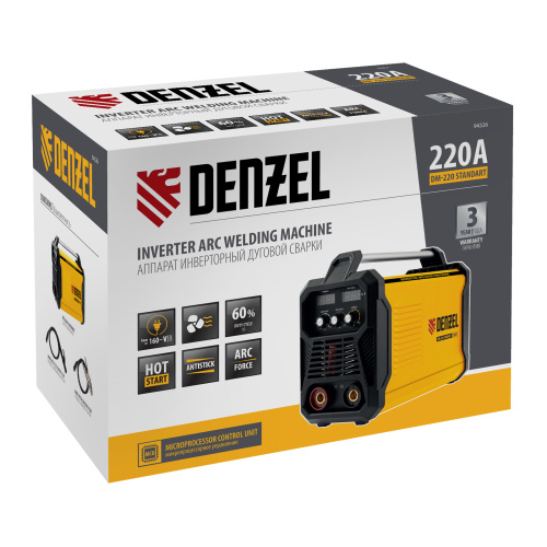 Аппарат инвертор. дуговой сварки DM-220 Standart, 220 А, ПВ 60% Denzel по ценам производителя в Санкт-Петербурге с доставкой по всей России