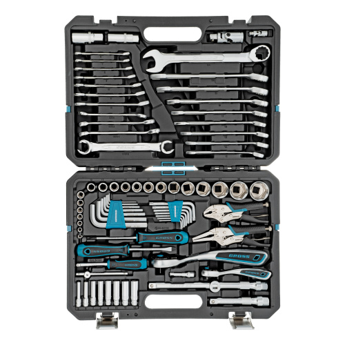 Набор инструментов, 1/4", 1/2", CrV, 120 зубьев, 78 предметов Gross купить в Москве с доставкой по всей России | ProtosMarket.ru