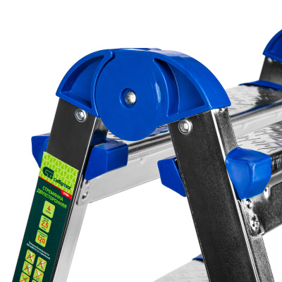 Стремянка двухсторонняя 4 ступени, сталь профиль, стальные ступени, Сибртех купить в Москве с доставкой по всей России | ProtosMarket.ru