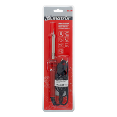 Паяльник, пластиковая рукоятка, медный наконечник с долговечным защитным покрытием, 220 В, 30 W Matrix по ценам производителя в Санкт-Петербурге с доставкой по всей России